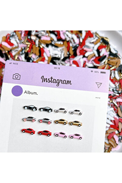 Choice مجموعة متنوعة من 20 قطعة من زينة أظافر السيارات الغريبة والملونة ثلاثي...