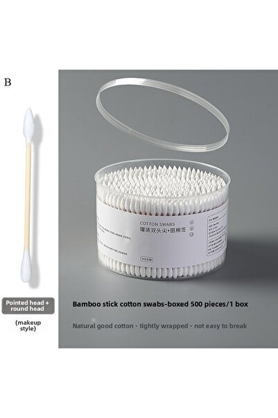 Choice1 علبة أعواد قطنية للاستخدام مرة واحدة من بوينت سيركل بي، 500 قطعة، برأ...