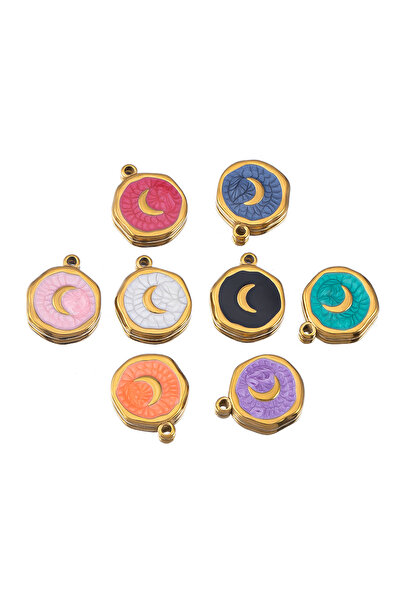 Choice random color 8pcs 12 8pcs Stainless Steel Colored Enamel Love Heart Sh...