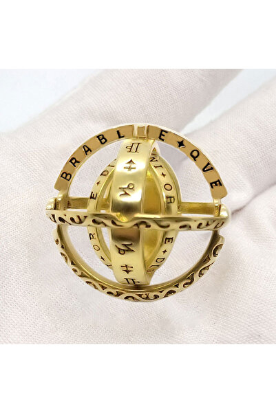 Choice ١٠ خواتم ذهبية عتيقة من سبيكة معدنية على شكل كرة فلكية، مثيرة للاهتمام...