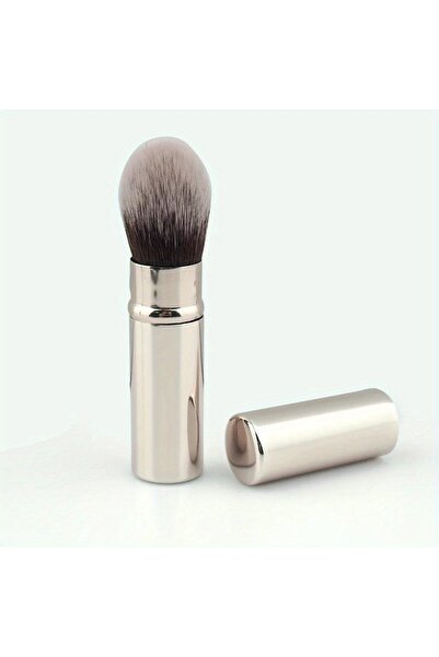 Choice Silver 1pcs Small Retractable Cosmetic Brush Mini Portable Face Powder...
