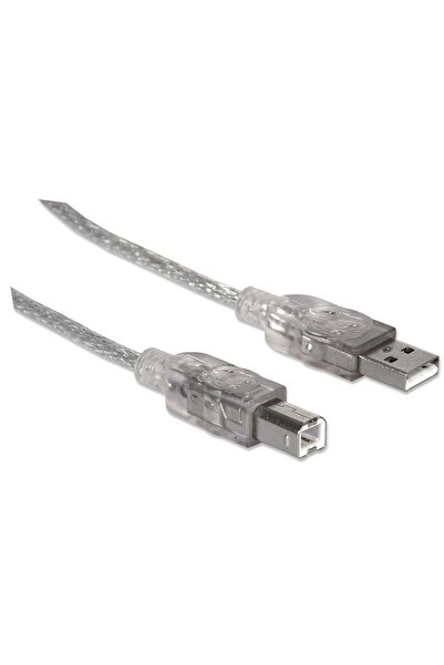 MANHATTAN cablu prelungitor USB 2.0 A-B M/M 1,8m argintiu