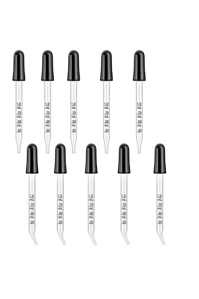 Choice4 قطارة زجاجية، قطارة للأذن والعين برؤوس منحنية ومستقيمة، قطارات سعة 1 ...