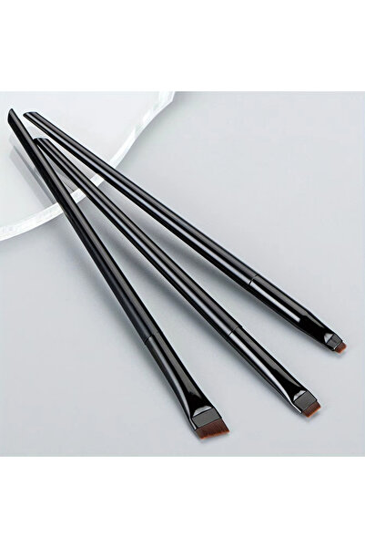 choice2 3PCS-Black 3-Piece Makeup Brush Set: Sickle-Shaped Eyeliner Brush, Fi...