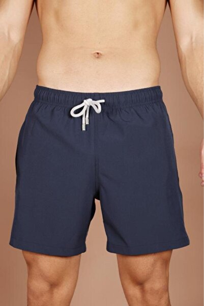 Dopomare 2415 Battal едноцветни мъжки бански шорти - тъмно синьо