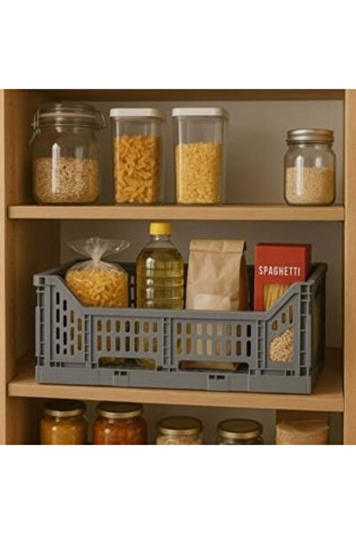 SHOPIENS Gray Plastic Folding Box 40 x 30 x 14.5 cm - 15 L