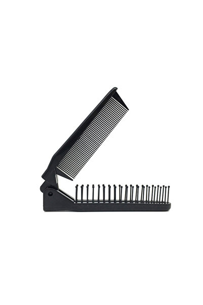 Choice مشط شعر أسود قابل للطي برأسين، قطعة واحدة، 2 في 1، فرشاة شعر محمولة لل...