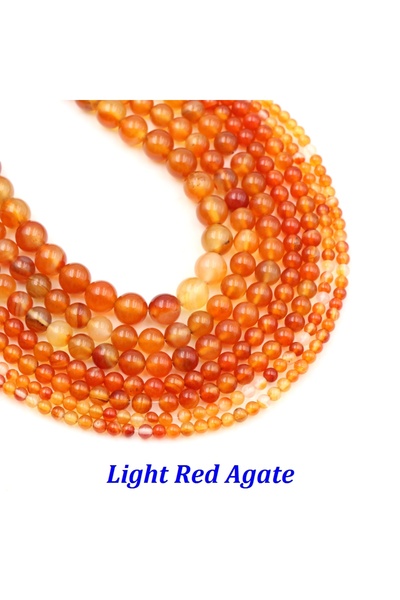 Choice5 خرز عقيق أحمر فاتح طبيعي دائري، 4 مم، من 83 إلى 90 قطعة، بأحجام 2، 3،...