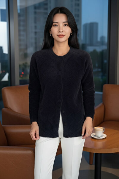 azragül giyim Buttoned Soft Yarn Knitwear Jacket