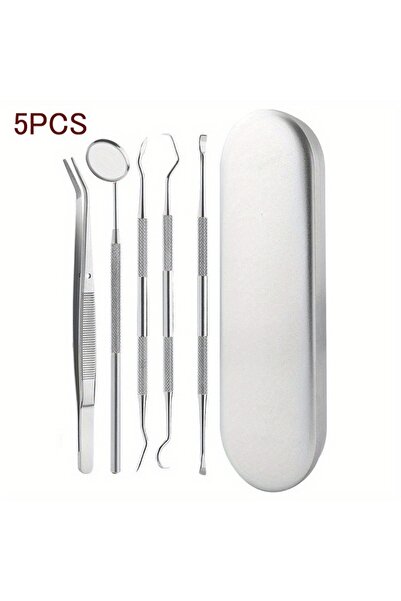 Choice1 5pcs Tooth Cleaning Kit, Including Case, Tongue Scraper, Tweezers Scr...
