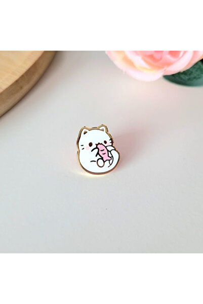 Choice دبابيس مينا على شكل قطة صغيرة لطيفة، شارة معدنية على شكل سمكة صغيرة كا...