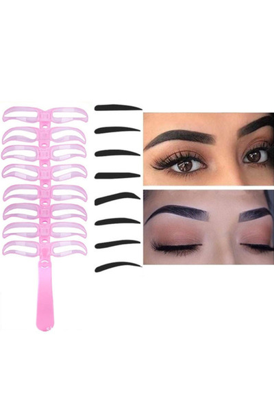 Choice مجموعة قوالب تشكيل الحواجب الوردية (8 قطع) - أدوات مساعدة لتشكيل الحوا...