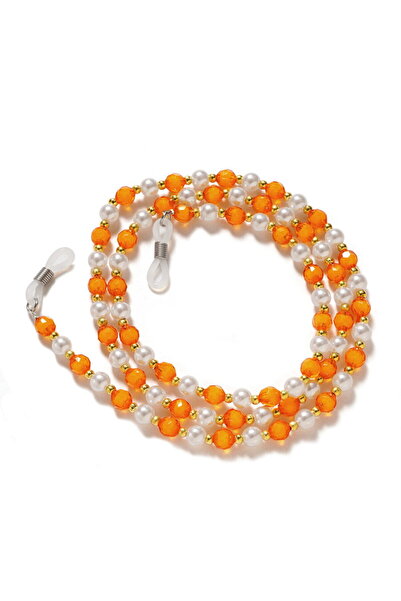 Hurtel A chain for glasses, beads, an orange pendant