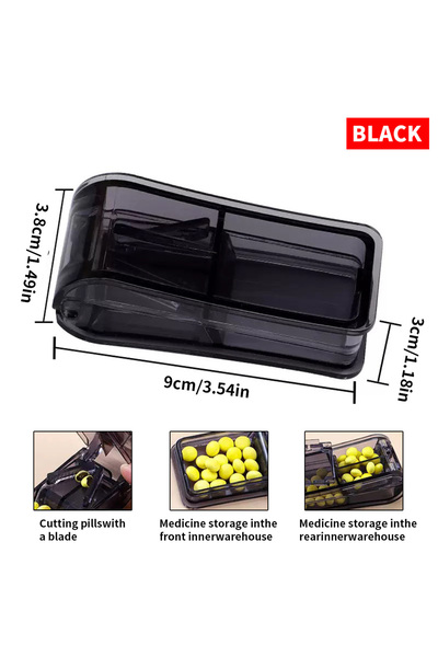 Choice4 1pc black 1 piece 2-in-1 multifunctional medicine cutter that can sto...
