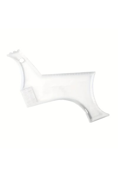 Choice مشط تشكيل لحية رجالي أبيض اللون، قطعة واحدة، مع مسطرة وقالب تصفيف بلاس...