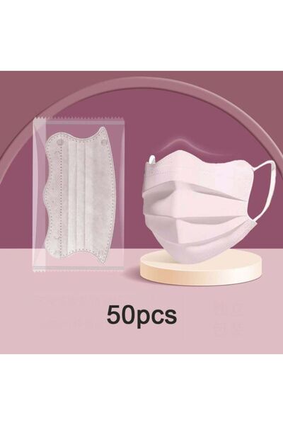 Choice pink 50pcs Women Female Butterfly Shaped Design Disposable Face Mask M...