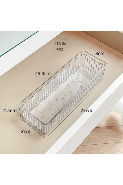 Choice صندوق تخزين كبير الحجم من الأكريليك، قطعة واحدة، مزود بدرج داخلي لتصني...