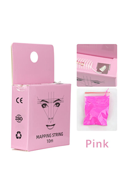 Choice خيط وشم الحواجب الوردي بأربعة ألوان، مسطرة خيط، رسم خطي مساعد مع تحديد...