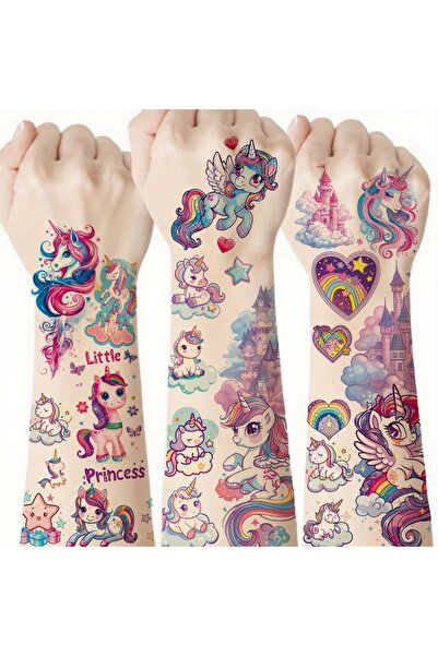Choice 12pcs-SFDJS-1 12pcs Sparkling Unicorn Temporary Tattoo Stickers, Cute ...