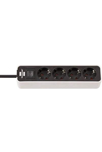 Brennenstuhl "Ecolor" Multi Socket, 4 sockets, 2-pole switch, 1.5m, black/white