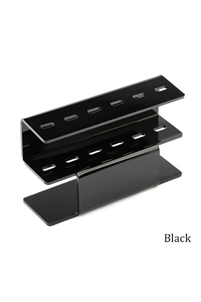 Choice4 رف تخزين ملاقط الرموش السوداء، 6 فتحات، أكريليك، حامل ملاقط مريح، حام...