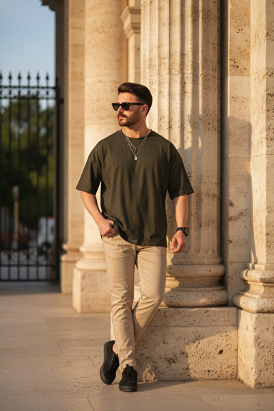 INFLUYENTE Tricou cu mânecă scurtă pentru bărbați, din țesătură 100% bumbac, ...