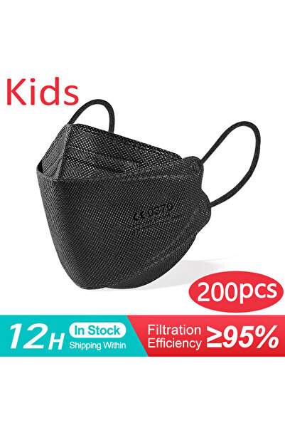 Choice كمامات أطفال سوداء، 200 قطعة، 10-200 قطعة، كمامات KN95 للأطفال، كمامات...