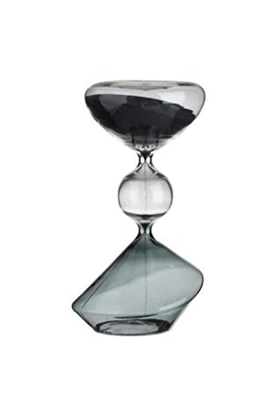 SHOPIENS Clepsidră decorativă 3D cu nisip negru Ø9.5 x 20 cm