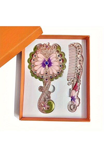 Choice Rose Golden Creative Retro Embossed Pattern Peacock Makeup Decorative ...