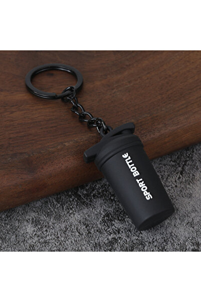 Choice Black B Fitness Equipment Keychain Metal Dumbbell Barbell Sports Penda...