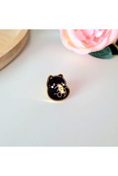 Choice C Cute Tiny Cat Enamel Pins Kawaii Kitten Fish Metal Badge Cartoon Ani...