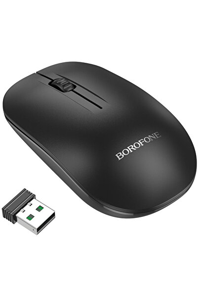 Borofone Fara Fir, 2.4Ghz, 1000DPI, 3 Butoane, Cip M68 - Planet (BG14) - Negru