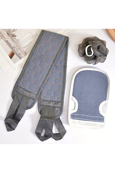 Choice3 مجموعة أخرى رمادية مكونة من 3 قطع/طقم ليفة تنظيف الجسم، كرة استحمام، ...