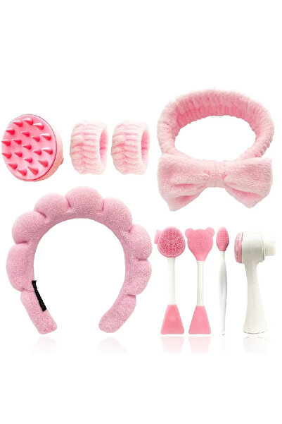 Choice طقم مكياج تجميلي وردي اللون مكون من 9 قطع، يتضمن طقم مكياج، ومجموعة من...