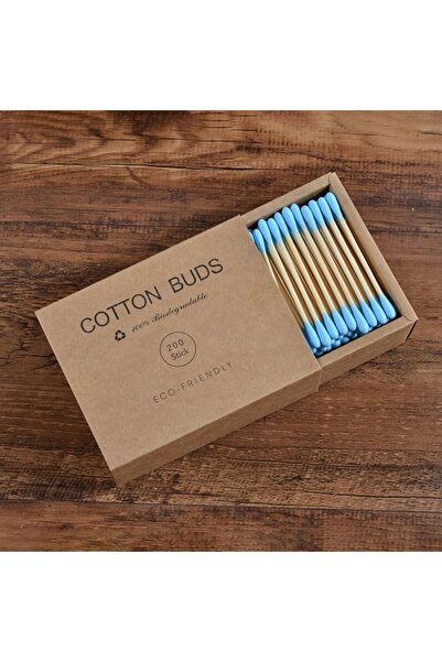 Choice1 Blue 200pcs 200Pcs/Box Double Head Bamboo Cotton Buds Adults Makeup C...