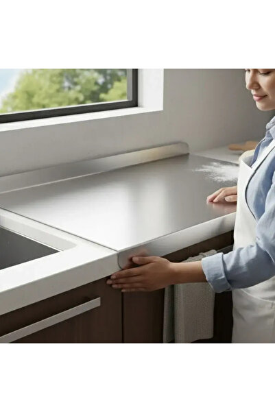 Farmtokid Paslanmaz Çelik Tezgahlık – Çift Büküm 50x80 cm - 304 Kalite