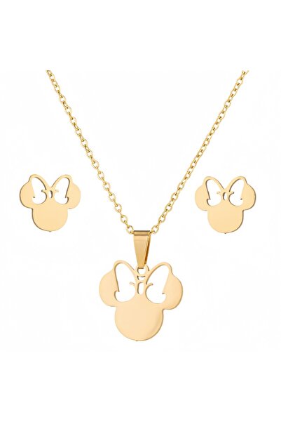 Choice 45cm TZ130S-1 Anime Cute Cartoon Bow Mouse Stainless Steel Jewelry Set...