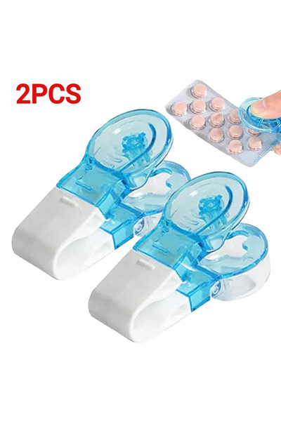 Choice قطعتان أزرقتان، جهاز محمول لتناول الحبوب، مضاد للتلوث، موزع أدوية قابل...