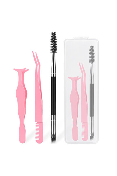 choice2 pink 3PCS eyelash tool set with storage box, false eyelash assistance...