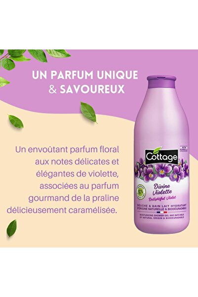 Cottage حليب استحمام مرطب - بنفسجي رائع - 97% مكونات طبيعية - 750 مل