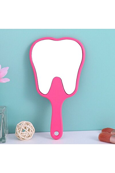 Choice rose Tooth Shaped Handheld Mirror Cute Makeup Mirror Hand Held Dental ...
