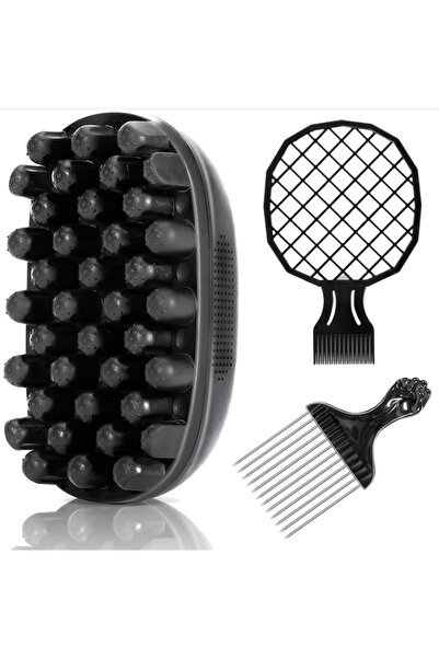 Choice مجموعة من 3 قطع من لفائف تصفيف الشعر السوداء القابلة للغسل، ناعمة لتجع...