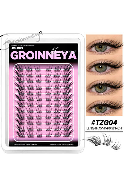 choice2 TZG-4 GROINNEYA Lash Clusters Cat Lashes Winged End Eye Elongated Eye...
