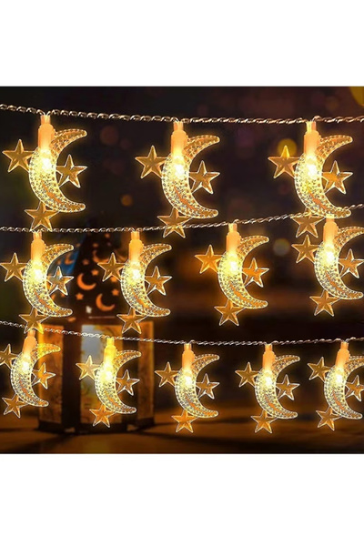 Pomefar Star and Moon Shaped Ramadan Lights, 10M LED Ramadan Light, Elegant R...