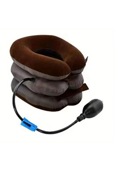 Choice وسادة دعم الرقبة البنية، جهاز شد الرقبة الهوائي القابل للنفخ، جهاز تخف...