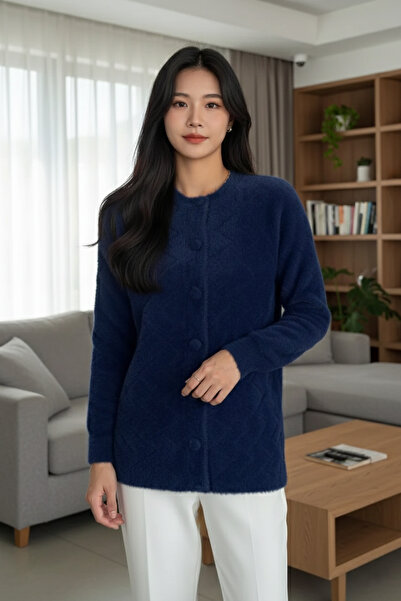 azragül giyim Buttoned Soft Yarn Knitwear Jacket