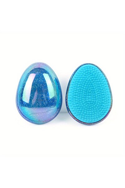 Choice مشط صغير أزرق اللون، قطعة واحدة، لفك تشابك الشعر، على شكل بيضة، مضاد ل...