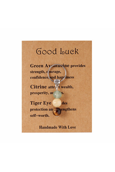 Choice Good luck Natural Stone Keychains Women's Men Healing Amethyst Key Rin...