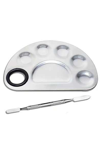 Choice Silvery B Stainless Steel Makeup Mixer Nail Art Polish Mixing Plate Fo...