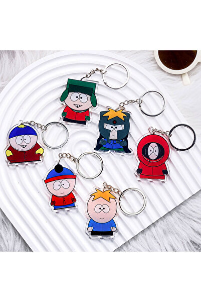 bilibili 5 سم، 1، 6 قطع، سلسلة مفاتيح سيارة أكريليك بتصميم شخصيات كرتونية من ...